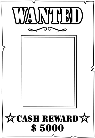 Wanted Poster Coloring Page